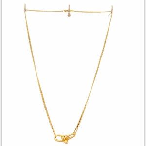 NEW 18k gold hardware pendant on double chain